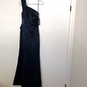 White by Vera Wang / Navy Blue one-shoulder dress / size 6